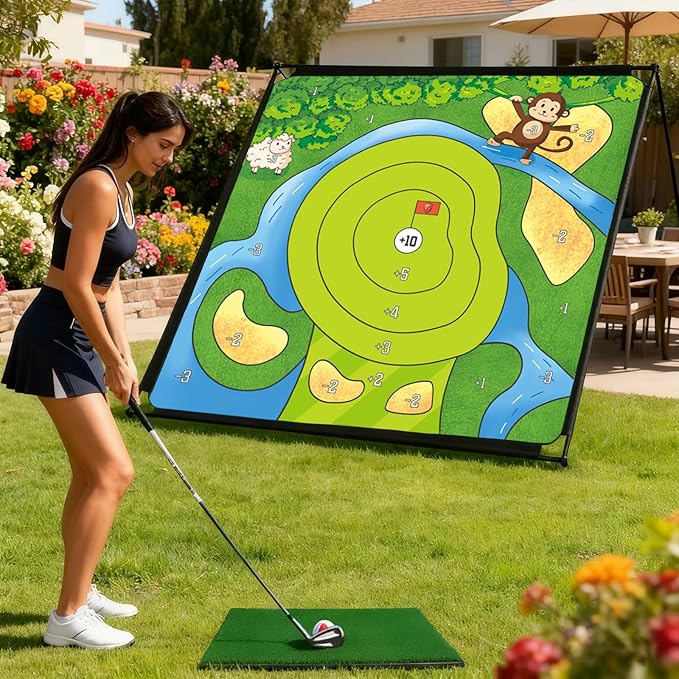 Golf Chipping Practice Game 78" x 78" Indoor Outdoor Games for Adult and Family Golf Training Set