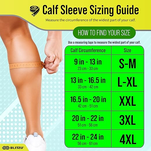 BLITZU 3 Pairs Calf Compression Sleeves for Men and Women. Footless Compression Socks & Leg Support for Running, Travel, Nursing, Fitness. Shin Splints Pain Relief & Reduce Swelling Black XXL