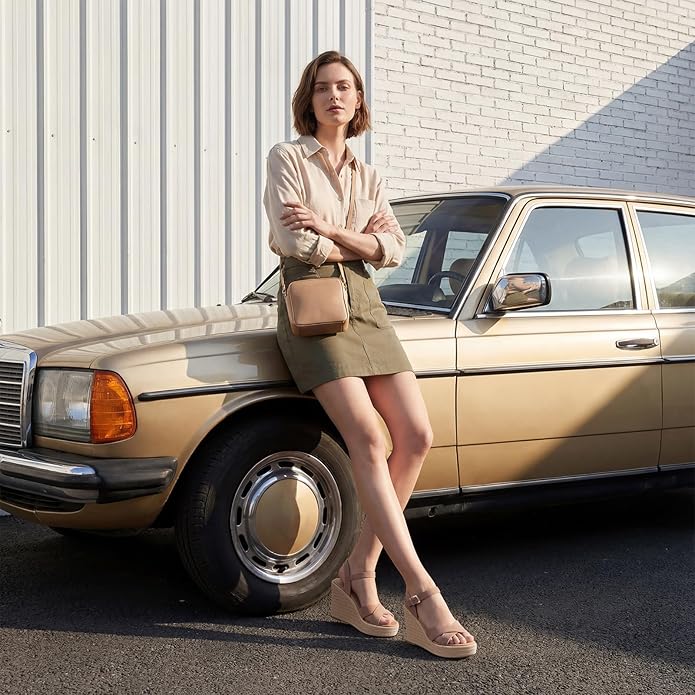 VICKI·VICKI Wedges for Women Platform Sandals Wedge Heels for Sandals Comfortable Summer Espadrille Shoes Ankle Strap&Open Toe