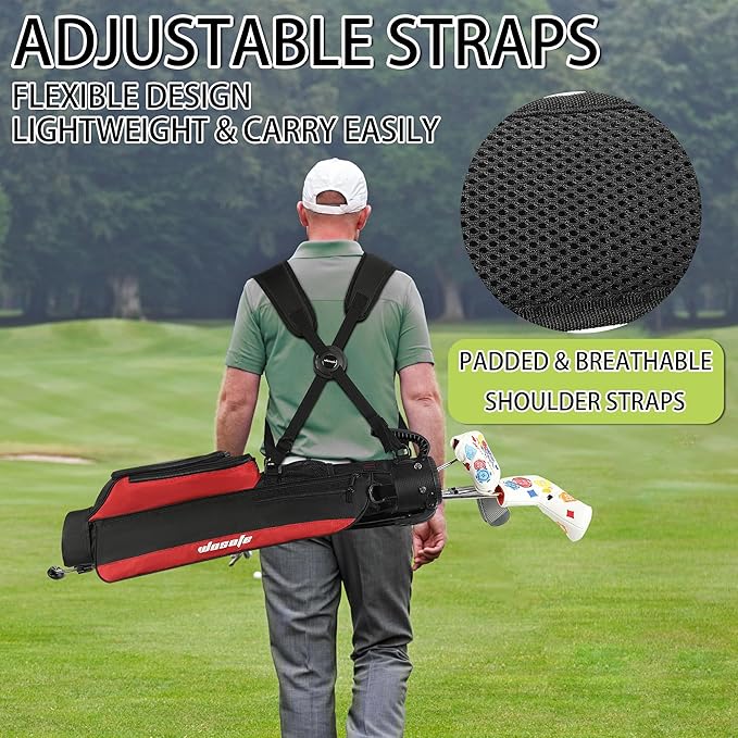 Golf Stand Bag,Lightweight Small Golf Bag,Medium Golf Carry Bag, 2-3Way Divider Men and Women with Adjustable Shoulder Strap Multiple Pockets with Golf Putter Covers