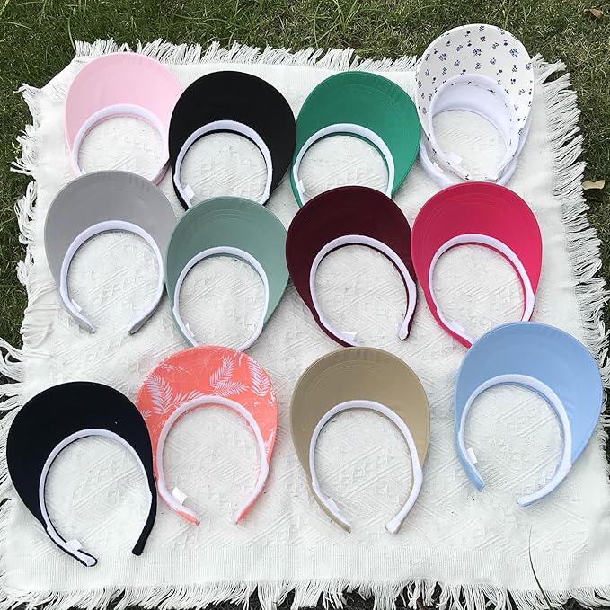 2 Pack Visor Women Men Sun Hat Clip On Visors Adjustable Sport Wide Brim Cap