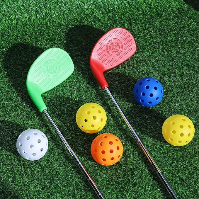 4 Pack 36" Backyard Golf Club Set with Oversize Heads & 12 Practice Balls, Play Outdoor Golf Yard Games for Adults, Hit Plastic or Foam Balls in Grass/Parks/Yards (Right Hand)