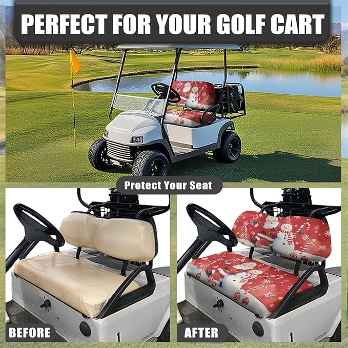 Fashion Print Golf Cart Seat Covers 2 Passenger Golf Cart Backrest Cover Golf Cart Seat Towel Gift for Friends