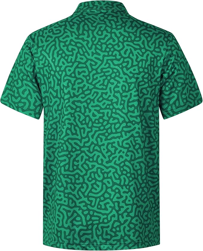 zeetoo Men's Polo Shirts Hawaiian Golf Polos Shirts Short Sleeve Performance Moisture Wicking Mens Golf Shirts