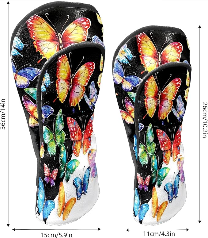 Golf Driver Head Covers Fairway Wood Headcovers, Premium Leather Golf Club Covers with Anti-Scratch Lining 1/3/5 Wood Cover for Golf Clubs for Women Men (Marble Blue)