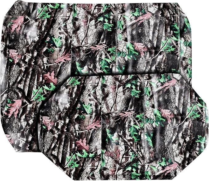 Seat Cover Replacement for Yamaha Drive or G-29 Golf Cart - Front Bench Seat - Premium Marine Vinyl - 5 Panel Stitching - Staple On Installation - Two-Tone Golf Cart Seat Covers (Woodland Camo)