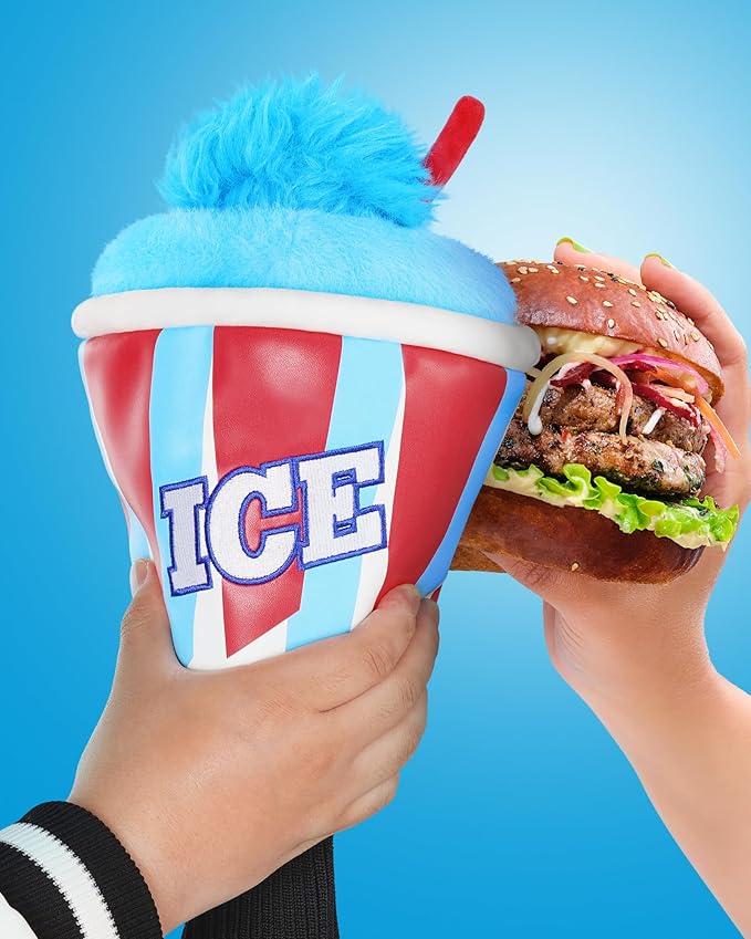 Big Teeth Driver Headcover Ice & Birdiee, Driver Covers for Golf Clubs, Funny Birdie Putter Cover,Milk Shake Ice Cream Mallet Putter Cover,Blue and Red Color