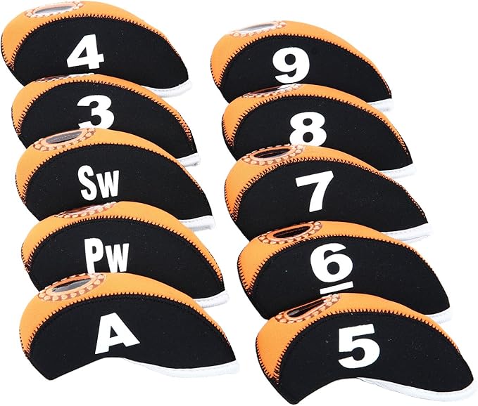 Sword &Shield sports 10pcs/Set Golf Iron Club Head Covers with Numbers Neoprene Top Window Iron Covers