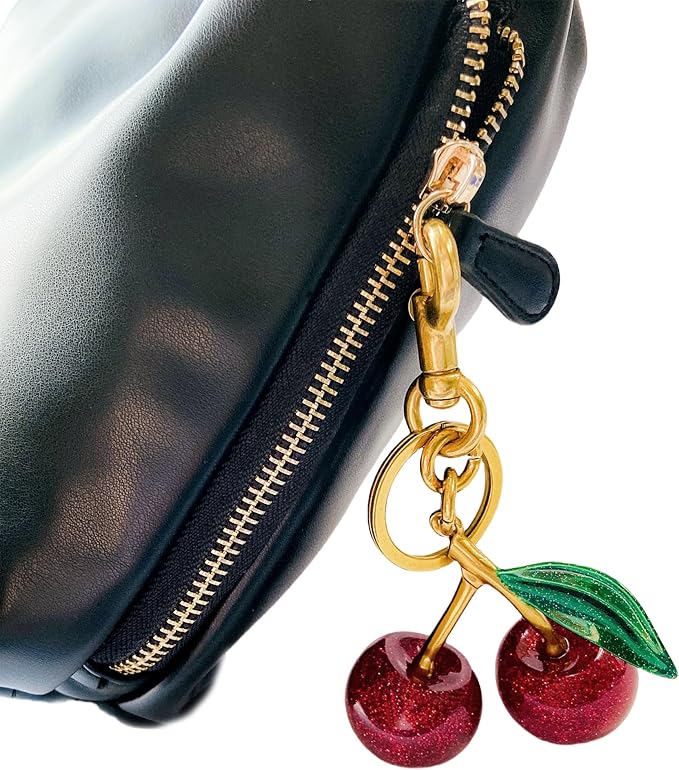 Cherry Bag Charm Purse Handbag Charm Cherry Car Accessories KeyChain Gift for Women Mothers Day Christmas Valentine