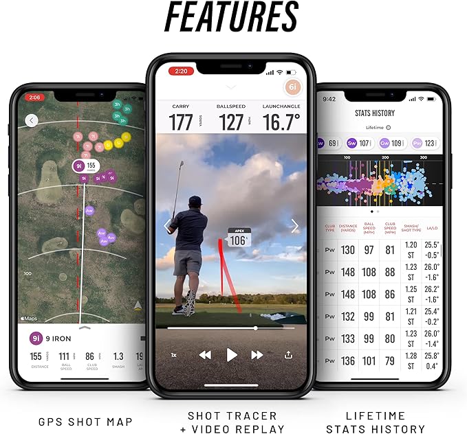Rapsodo Mobile Launch Monitor for Golf Indoor and Outdoor Use with GPS Satellite View and Professional Level Accuracy, iPhone & iPad Only