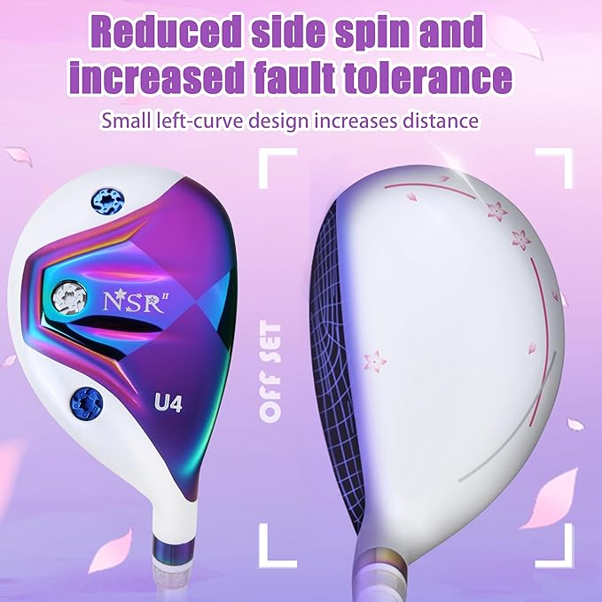 PGM Women's Golf Woods Driver Hybrid for Right Handed with Graphite Shaft Includes Headcover - Titanium Alloy Clubhead Single Golf Club with Enlarged Sweet Spot