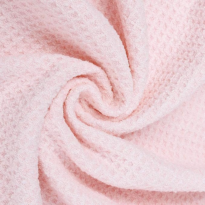 VIVIDLY 2 Pack Tri-fold Golf Towels, Premium Microfiber Fabric Waffle Pattern with Black Heavy Duty Carabiner Clip, Pink Golf Towels for Golf Bags for Men (Pink)