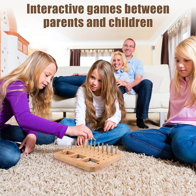 Wooden Peg board for Occupational Therapy with 3 Sizes of Pegs and Holes, Wood Pegboard for Finger Dexterity, Hands Therapy Peg Board to Improve Finger Motor Skills and Hand-Eye Coordination, 36 Holes