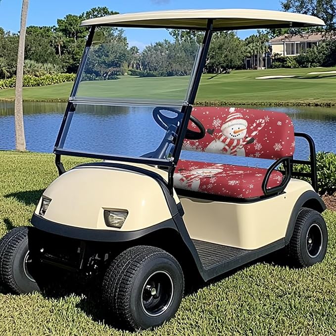 Golf Cart Seat Covers, Universal Fit & Nonskid Bottom Fits for Club Car 2 Person Seats Golf Carts