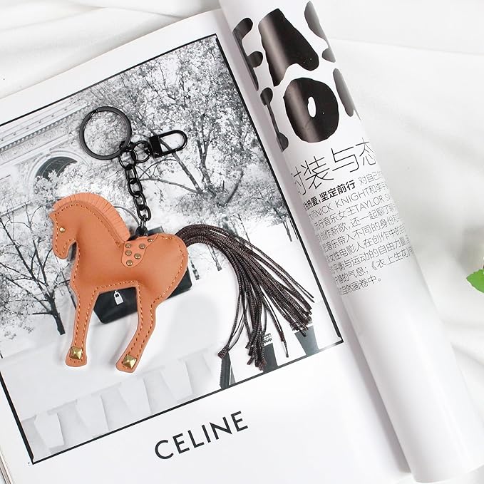 Horse Keychain, Hanging Charm Accessory for Purse, Bag and Backpacks Pony Key Chain for Women