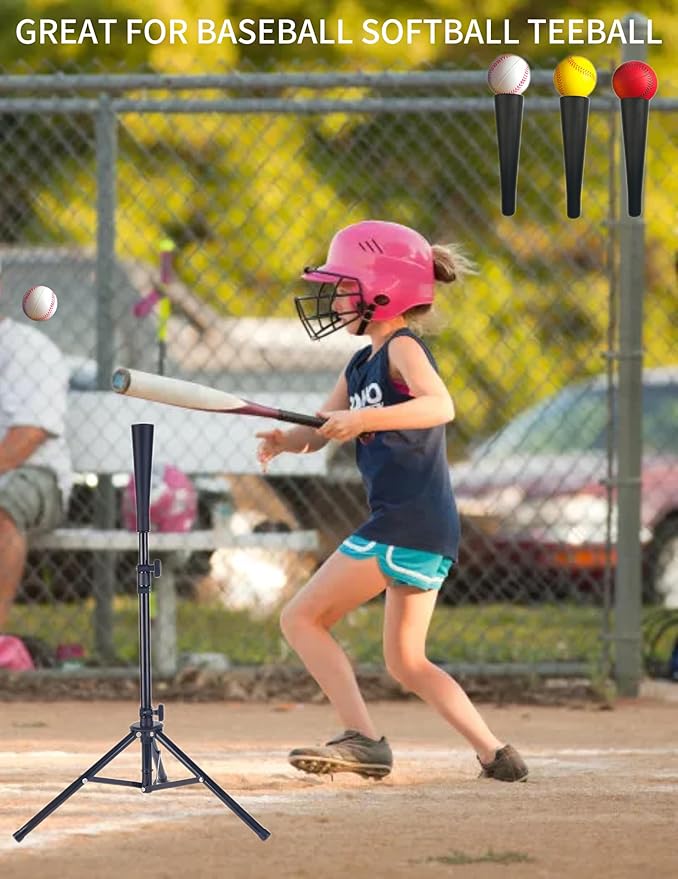 Baseball Tee for Hitting,Batting Tee for Baseball,Softball Tee,Youth Hitting Tee,Teeball Tee,Travel Tee,Easy Adjustable Height from 24 to 39 inches
