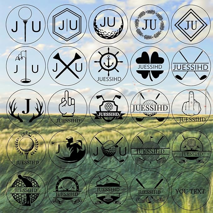 Custom Golf Ball Marker Personalized Golf Ball Stamper Markers with Your Logo Name Monogram, Quick-Dry Self-Inking Marking Golfs Tool Accessories for Men Gifts