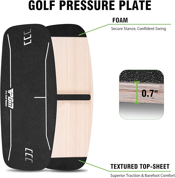 PGM Golf Pressure Plate Golf Balance Board - Gravity Transfer Board Training Aid to Shift Weight - Increase Swing Speed Training Aid Accessory Golf Balance Board for Beginners Training