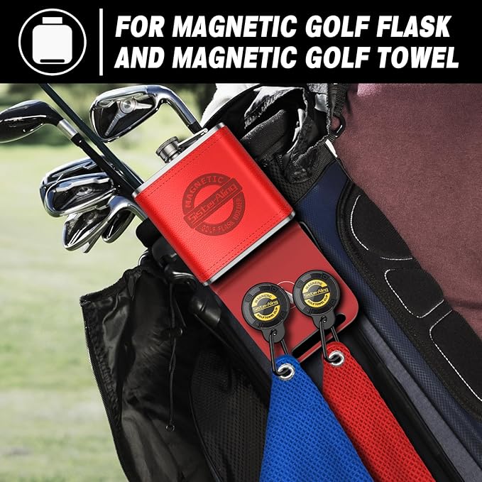 Golf Bag Metal Landing Pads for Magnetic Golf Towel,Golf Rangefinder,Golf Flask,Golf Speaker- Quick Access to Magnetic Golf Equipment and Accessories-Golf Gift -US Patent