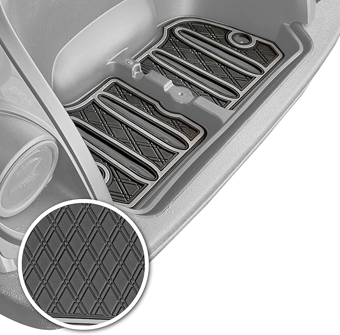 Xtreme Mats Bag Well Mat Rubber Liner Insert Protects Plastic Surfaces from Scuffs for Golf Carts - Compatible with Yamaha DR2 Drive2 EFI QuieTech - Grey Trim