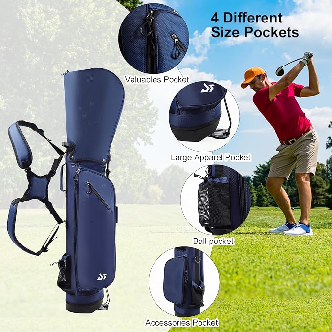 Golf Stand Bag – 2025 Upgraded Version with Cooler Pocket, Glove Patch & Tee Holder, Lightweight Sunday Golf Bag for Men & Women