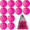 Coopay 12/50/100 Pack Baseball Practice Balls Plastic Training Balls Lightweight Hollow Softballs with a Drawstring Bag for Hitting, Baseball Training Indoor Outdoor Use