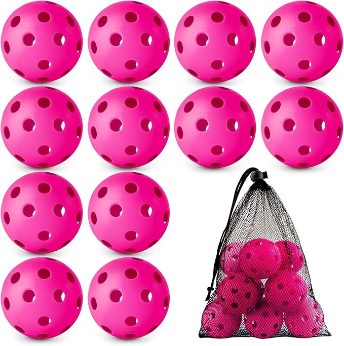 Coopay 12/50/100 Pack Baseball Practice Balls Plastic Training Balls Lightweight Hollow Softballs with a Drawstring Bag for Hitting, Baseball Training Indoor Outdoor Use