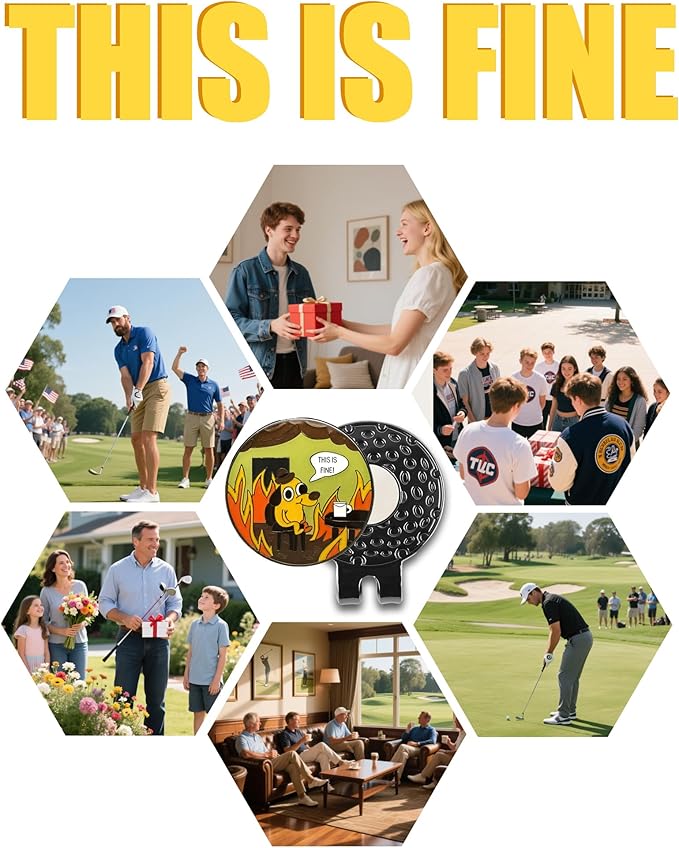 Funny Golf Ball Marker with Magnetic Hat Clip – Golf Accessories for Men & Women to Elevate & Personalize Your Game