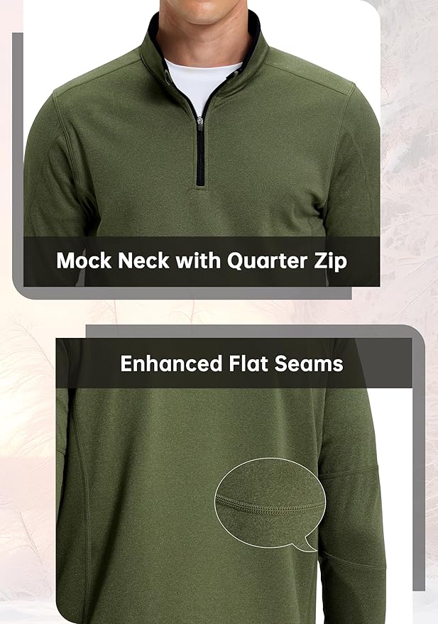 G Gradual Quarter Zip Pullover for Men Fleece Lined Sweatshirt Long Sleeve Winter Golf Shirt Mock Neck Polo Running Sweater