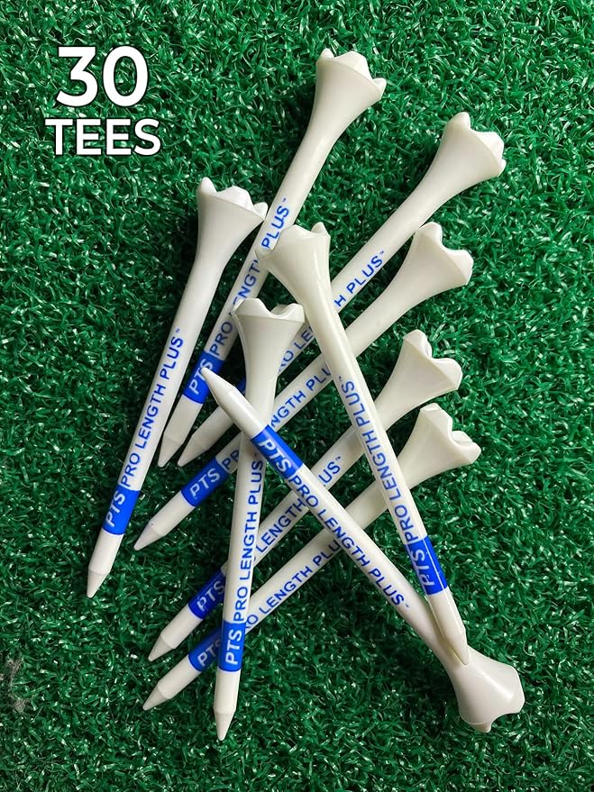 PrideSports PTS Plastic Golf Tees | 30 Count, 3-1/4 Inch | #1 Plastic Tee on Tour | Best for Drivers & Woods