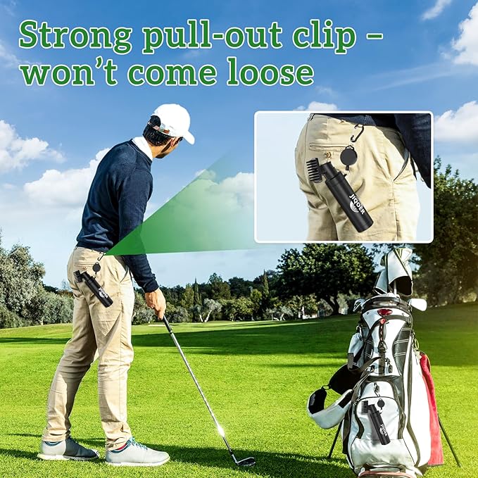 Golf Club Cleaner Brush with 360° All-Angle Spray Design (5.3oz) and Microfiber Waffle Towel (16x16in), Leakproof Club Cleaning Kit with Retractable Clip – Must-Have Golf Accessories for Men & Women