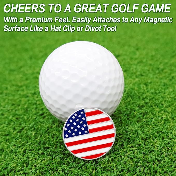 FINGER TEN Golf Ball Marker with Hat Clip Markers Assorted Patterns Value Gift Set Mark Golf Divot Tool Accessories for Men Women Kids