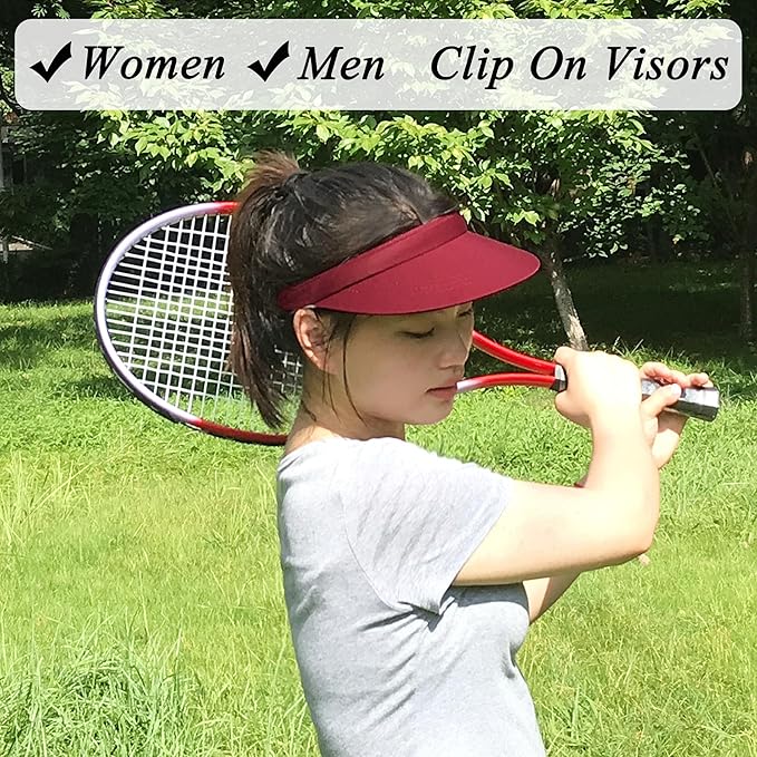 2 Pack Visor Women Men Sun Hat Clip On Visors Adjustable Sport Wide Brim Cap