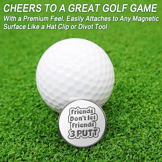 FINGER TEN Golf Ball Marker with Hat Clip Markers Assorted Patterns Value Gift Set Mark Golf Divot Tool Accessories for Men Women Kids
