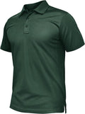 TACVASEN Mens Polo Shirt Short Sleeve Tactical Performance Collared Work Golf Shirts Dry Fit Pique Polos for Summer