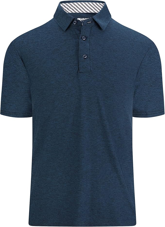 Alex Vando Mens Golf Shirt Moisture Wicking Quick-Dry Short Sleeve Casual Polo Shirts for Men