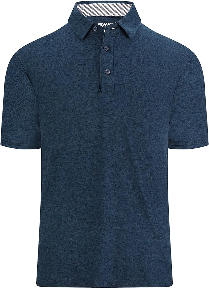 Alex Vando Mens Golf Shirt Moisture Wicking Quick-Dry Short Sleeve Casual Polo Shirts for Men