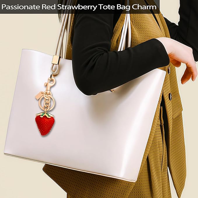 Cherry Bag Charm, Cute Strawberry Fruit Bags Charm Purse Charms Keychain Women Bag for Handbag
