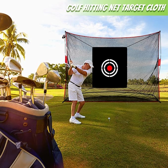 Golf Target Hitting Cloth - Black Portable Foldable Easy Setup for Indoor Outdoor Backyard Practice Training Aid Beginners Men Father Gift