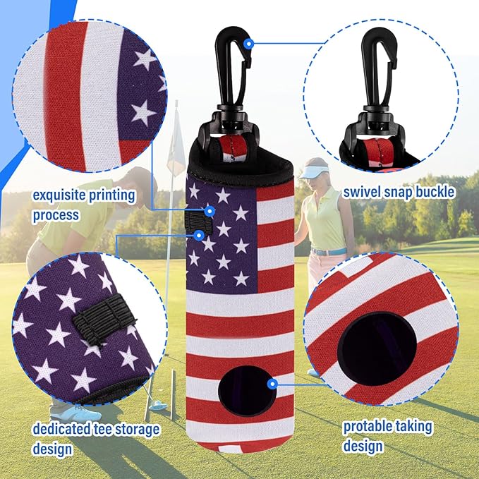 Liliful 12 Pcs Golf Accessories Kit, Include Golf Ball Bag with Hook Towel Tees Magnetic Ball Marker Divot Tool Cleaner Brush for Women Man Gifts