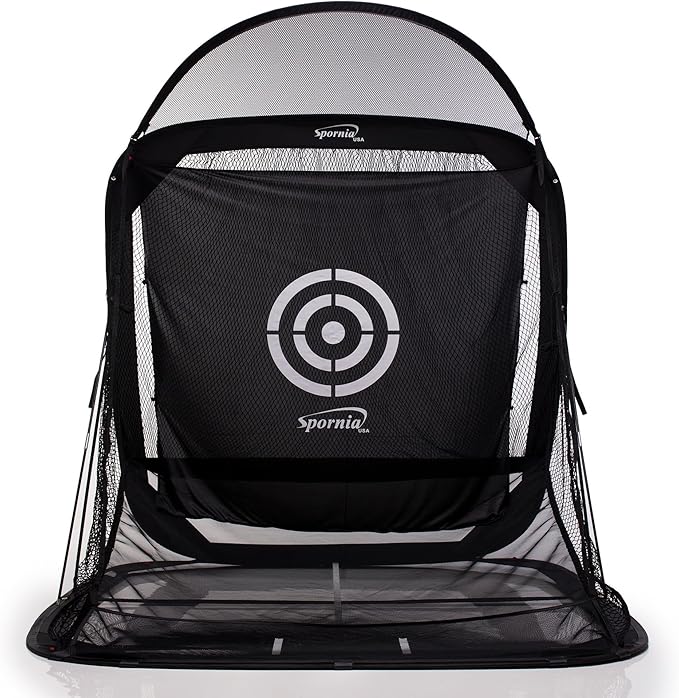 Spornia Spg-7 Golf Practice Net - Automatic Ball Return System w/Target Sheet, Two Side Barrier