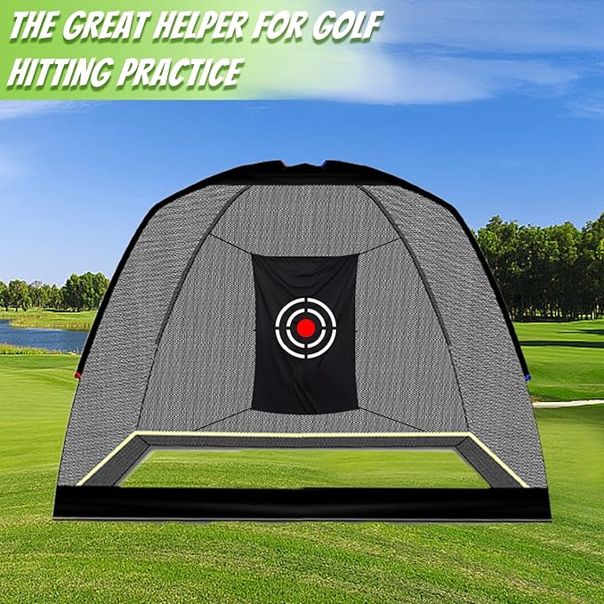 Golf Target Hitting Cloth - Black Portable Foldable Easy Setup for Indoor Outdoor Backyard Practice Training Aid Beginners Men Father Gift