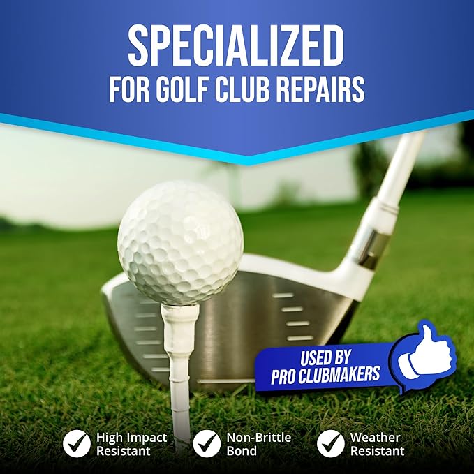 Golf Club Epoxy – Epoxy Glue for Golf Club Repair for All Golf Shafts, Heads, Drivers, Putters, and Irons, Works on Graphite & Steel Shafts