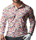 Men's Long Sleeve Golf Shirt Quick Dry 3 Button Work Fishing Outdoor Casual Collar Shirt