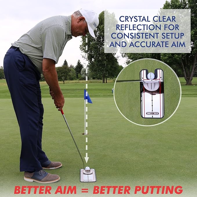 Genuine EyeLine Golf Alignment Putting Mirror - Top Training Aid on The PGA Tour - See Rapid Improvement - Helps Beginner, Junior, and Scratch Golfers