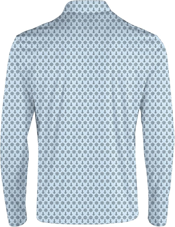 Men's Long Sleeve Golf Shirt Quick Dry 3 Button Work Fishing Outdoor Casual Collar Shirt