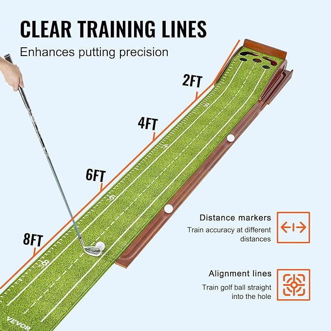 VEVOR Golf Putting Mat, Putting Green Indoor, Putting Matt for Indoors, Sports Spin n Putt Golf Game, Perfect Practice Putting Mat, Golf Putting Mats Practice Auto-Ball Return