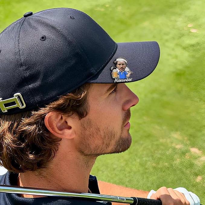 Personalized Golf Ball Marker Cartoon Funny Custom Head Photo Magnetic Golf Ball Markers Hat Clip Golf Accessories Birthday for Women Men Golfers