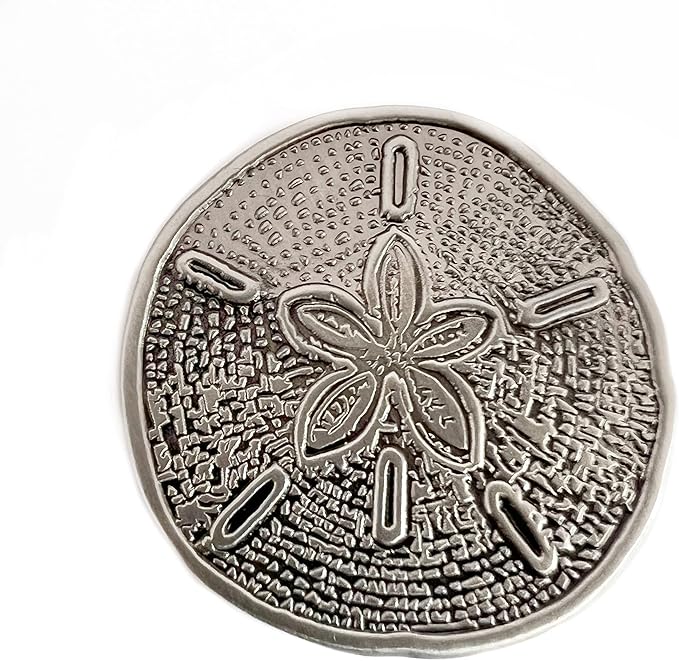 Full Metal Markers Sand Dollar Magnetic Metal Golf Ball Marker with Hat Clip for Men and Women - Unique Marker for Putting Green - Golf Accessories