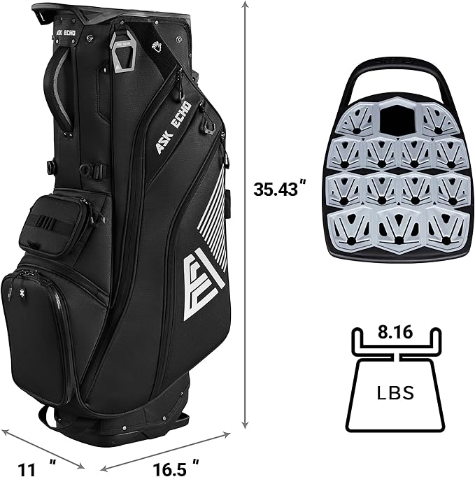 ASK ECHO ST-Lock Mecha 14 Way Dividers Quiet Hybrid Stand Bag for Men & Women